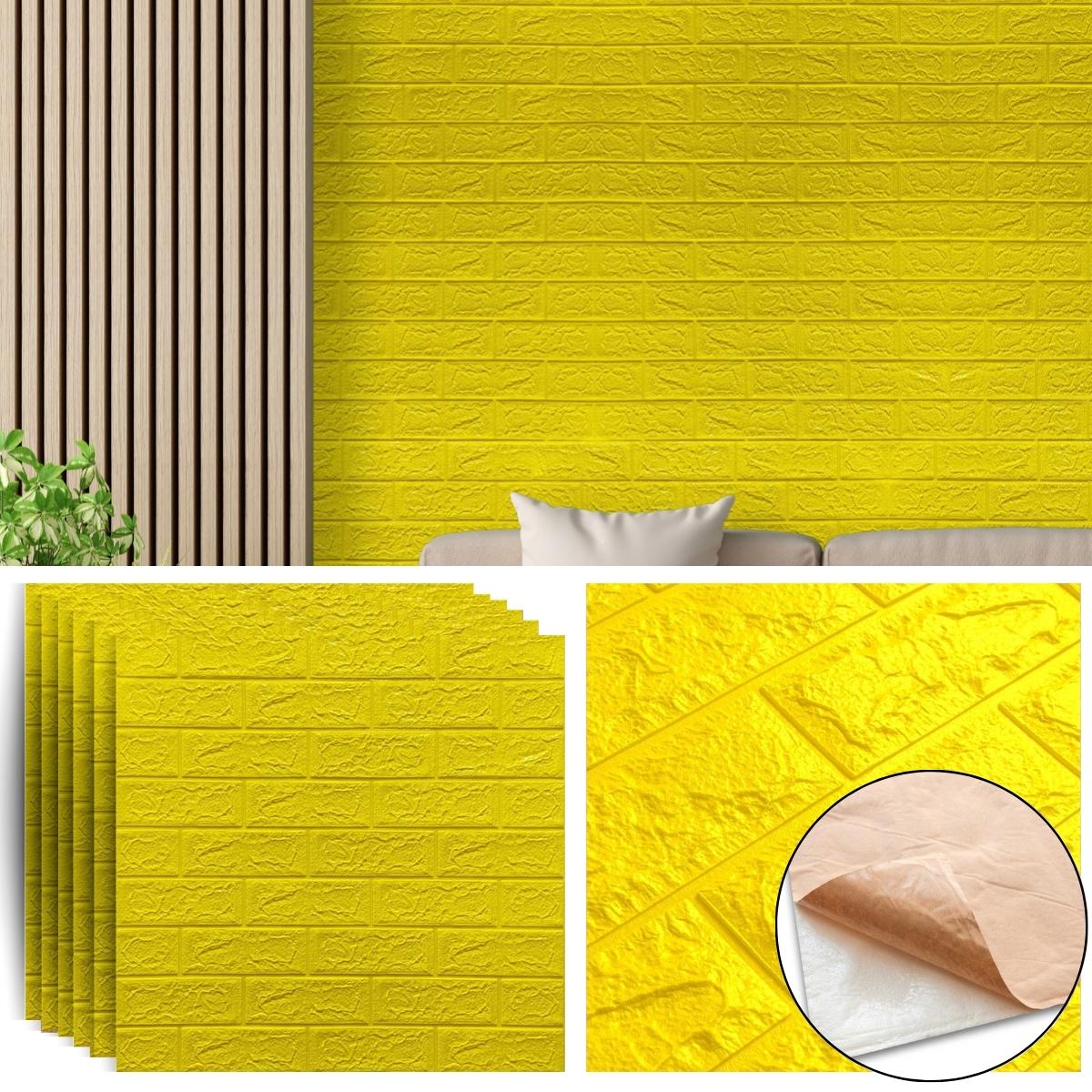 Selbstklebendes 3D-Wandpaneel 70*77cm BRICK Yellow 010-5